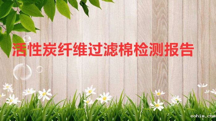 活性炭纤维过滤棉检测报告
